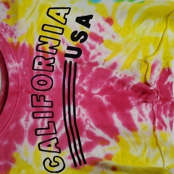 California USA Tie Dye Cropped Longsleeve Tee Sz. Small - Picture 3 of 8